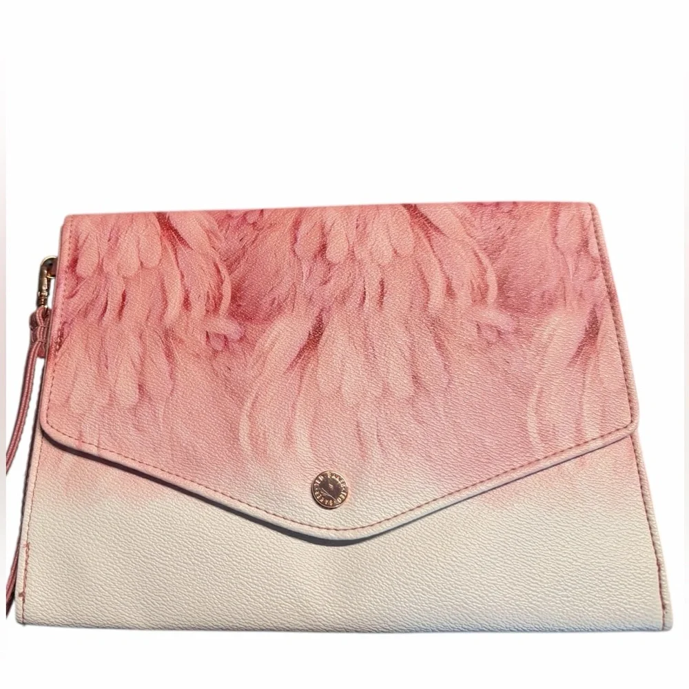 TED BAKER Angel Falls Envelope Pouch Clutch Wristlet BarbieCore Designer RARE